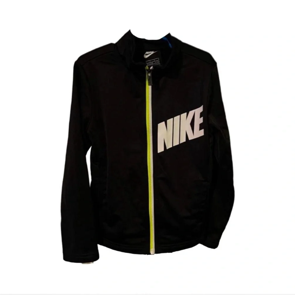 Sporty Nike Black and White Zip-Up Track Jacket Unisex All Seasons